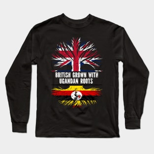 British Grown with Ugandan Roots UK Flag England Britain Union Jack Long Sleeve T-Shirt